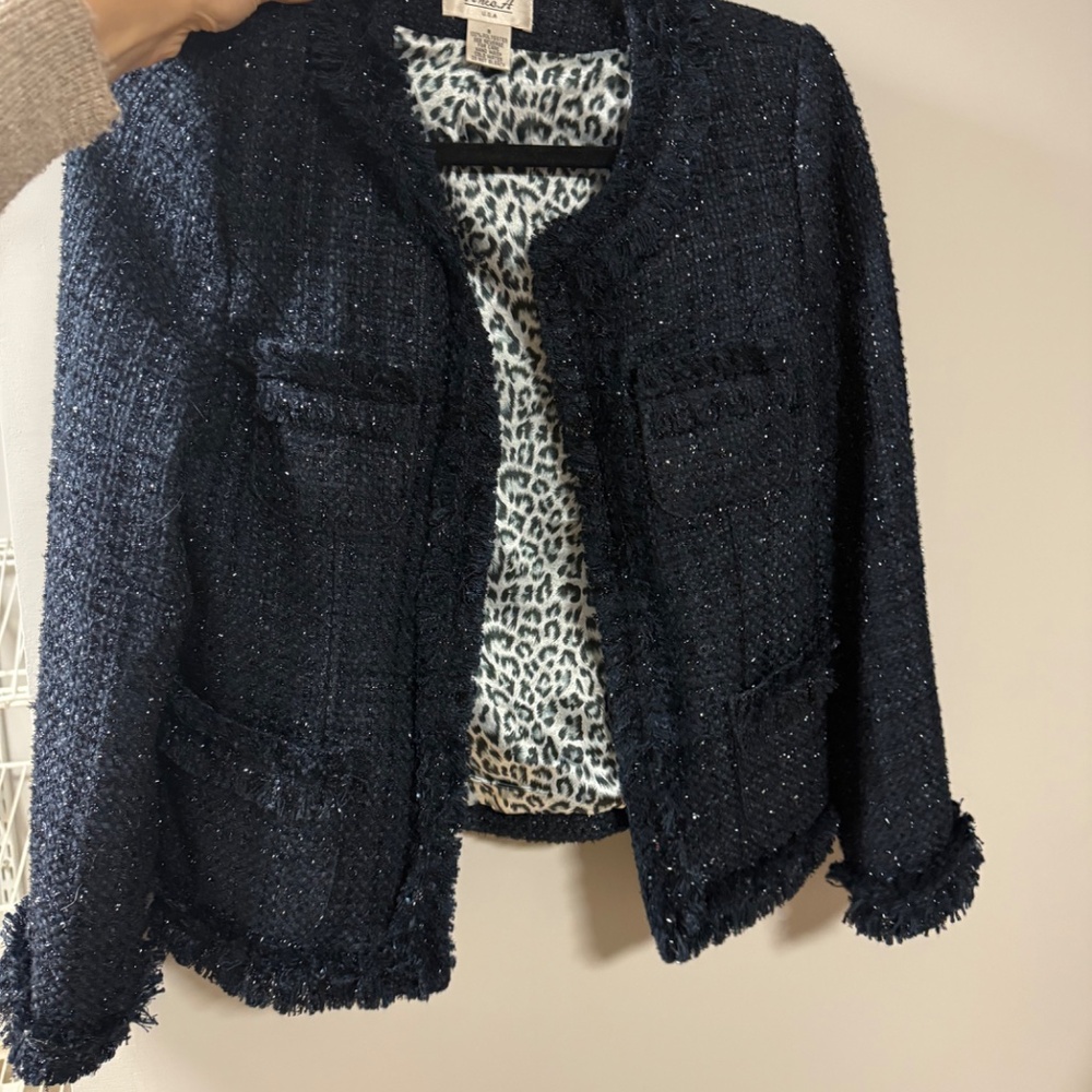 Navy Tweed Jacket - image 2